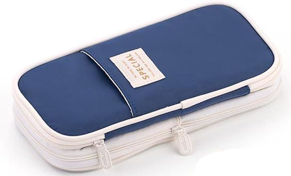 EASTHILL Big Capacity Pencil Case Large Pencil Pouch Stationery Pen Bag for Teen Girls-Green (Blue)