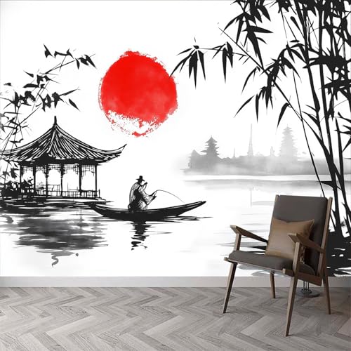 Genérico Papel Pintado Japón Fotomurales tejido no tejido Estilo De Pintura De Tinta 150 x 105 cm Fotomurales Decorativos Pared Papel de Pared Efecto 3D Decorativo Salon Papel Tapiz Cocina