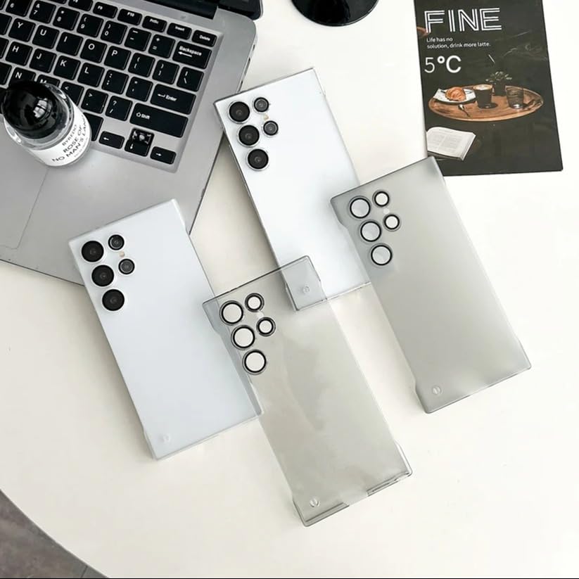 Image of MILLION CASES Thermoplastic Polyurethane Back Cover Case For Samsung Galaxy S23 Ultra Shockproof Protective Frosted Matte Borderless Translucent Case(Black)