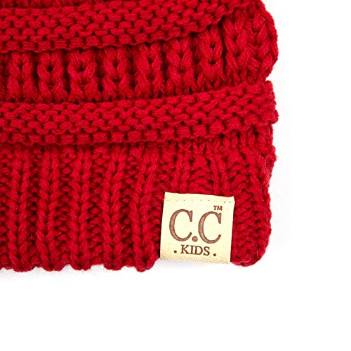 Image of C.C Hatsandscarf Kids Beanie Ages 2-5 Warm Chunky Thick Stretchy Knit Slouch Beanie Skull Hats (YJ-847-KIDS)