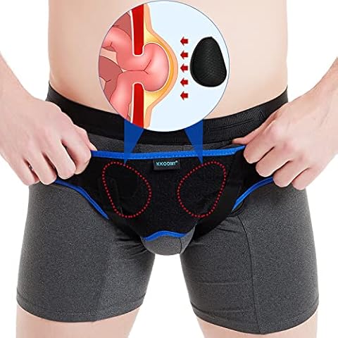 KKOOMI Hernia Belts for Men,Hernia Belt for Women Pain Relief Recovery, Hernia Belt for Men Inguinal with Removable PU Pad and Adjustable Waist Strap,Hernia Belt,Hernia Truss Not Slipping (Large) Cover