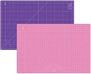 Headley Tools 12 x 18 Inch Self Healing Cutting Mat, A3 Cutting Mat Double Sided 5-Ply Gridded Cutting Board for Craft, Fabric, Quilting, Sewing, Scrapbooking Project, Pink/Dark Purple