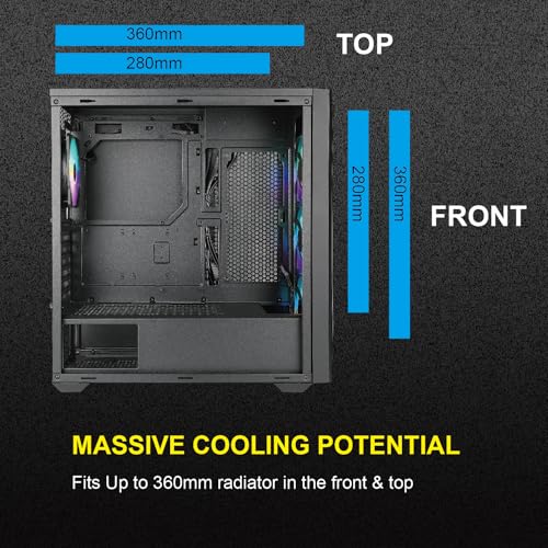 Gabinete para PC AZZA CSAZ-490 Torrent, Torre Media ATX, panel de vidrio templado, para gaming miniatura 4