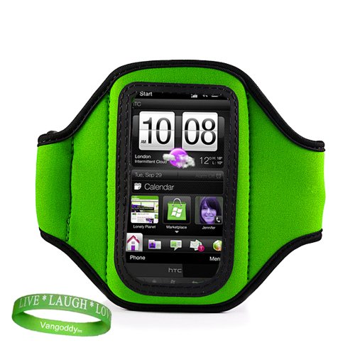 Vg Quality Green Apple Iphone 4S Armband With Sweat Resistant Lining For Iphone 4S + Live Laugh Love Vangoddy Wrist Band!!! #TOP11