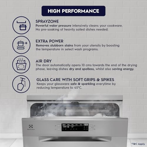 Image of Electrolux 15 Place Settings Dishwasher Machine for Home, Fully Automatic with AirDry, Stainless Steel, UltimateCare 700, ESZ69300SX