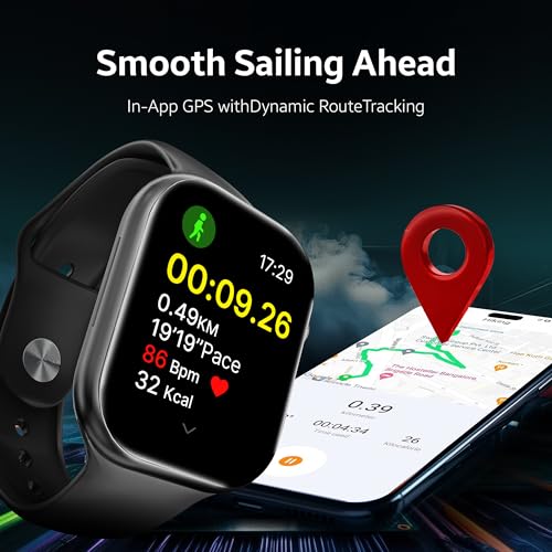 Image of CrossBeats Nexus 2.01 inch Super AMOLED Display Smart Watch with ChatGPT-Powered| Dynamic Island| 5.3 Bluetooth Calling Smartwatch| Always on| in-app GPS| 60 Hz Refresh Rate | AI Health Tracker -(Black)