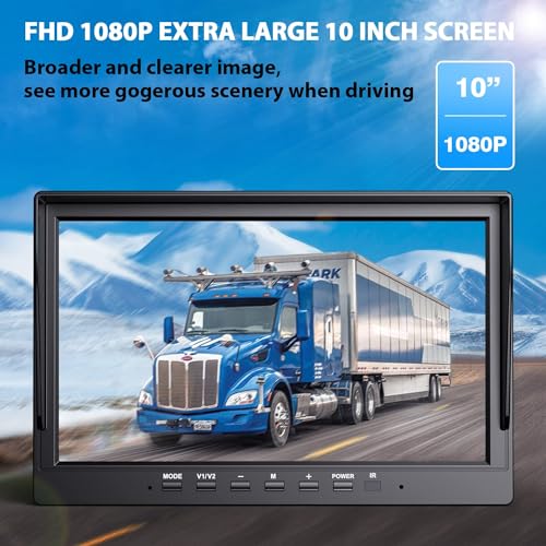 eRapta Wireless 10" Backup Camera1080P Monitor 140ft Signal Transmission Easy Installation DVR 4 Channels BackupCamera System for Trailer Car Camper Truck Car A2WX104 by eRapta - Used condition - Image 2