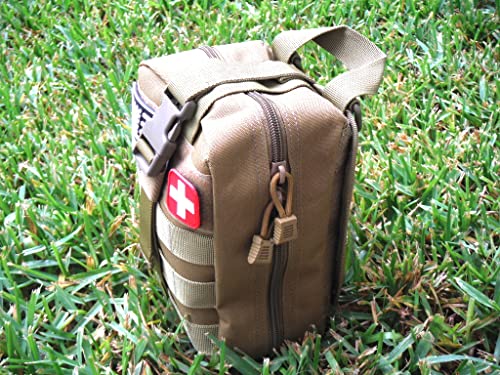 Image of Galaxy 251 Pcs First Aid Kits for Survival Emergency Trauma Military Combat Tactical Medical Hunting Camping Hiking IFAK EMT Bag (Khaki)