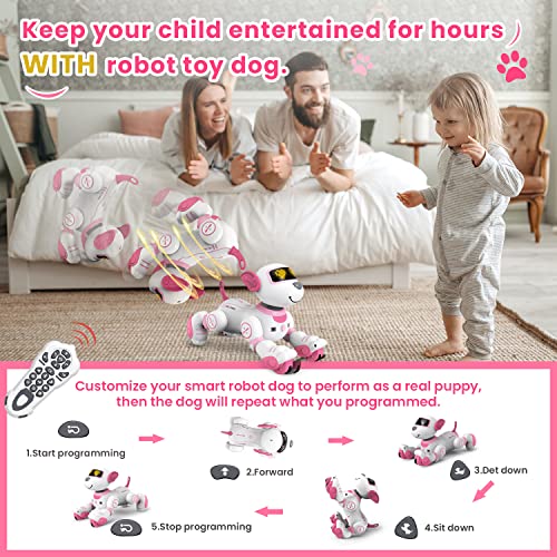 Fuuy DOG-PINK Robot Dog Toys For Girls Toys Interactive Robot Toy Followme Robot thumb #2