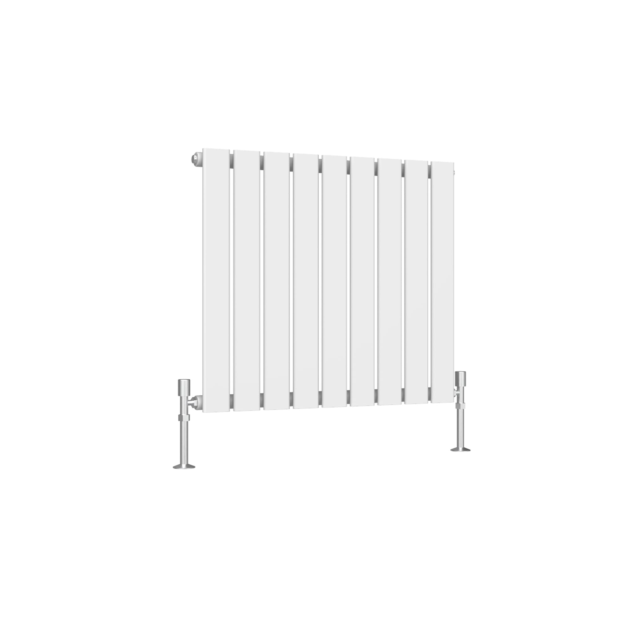 SLINE SANITARY White Flat Panel Designer Radiator 600x612mm Horizontal Single Column Wall Mounted Central Heating Radiator for Bathroom & Living Room