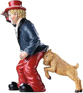 Gilde Dekofigur Clown der Hinterhalt – Deko Figur Hund – Deko Wohnzimmer kleine Deko Figur Clown im Geschenkkarton – Dekoration Geschenk Weihnachten Frauen Männer – Höhe 14 cm