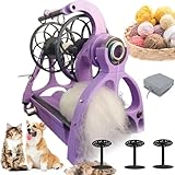 Compact Electric Wool Spinner | Winding Machine | Electric Spinning Wheel - 120g Capacity Pet Hair Spinner with Foot Switch & 2 Spools,12v Drum Carder- Forward/Reverse Switch,Adjustable Speed (L)