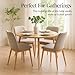 Best Choice Products Round 35.5in Dining Table for 4 w/Sturdy Wood Finish Steel Legs, Mid Century Modern, Space-Saving, Small Space Circle Dinette for Home, Kitchen, Apartment - Pecan