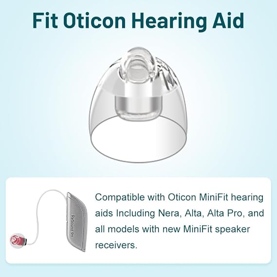 Universal Domes for Oticon Hearing Aid Supplies, White, 2PK