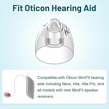 Universal Domes for Oticon Hearing Aid Supplies, White, 2PK