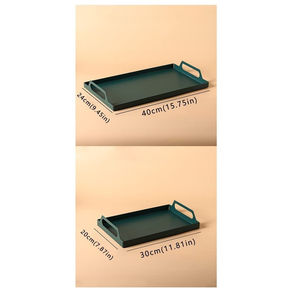 Bandejas para Servir Comida Bandeja y platear de Servicio, Bandeja Bocadillo Madera Gruesa Rectangular, Desayuno, decoración Granja con Estilo(L)
