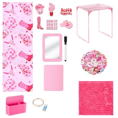 CroBlissful Pink School Locker Accessories, Cowgirl