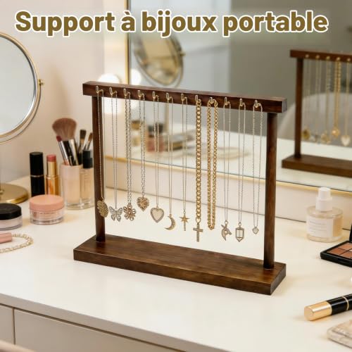 wlsvega Rangement Pour Bijoux,Support Pour Colliers,Avec 12 Crochets – vue 2