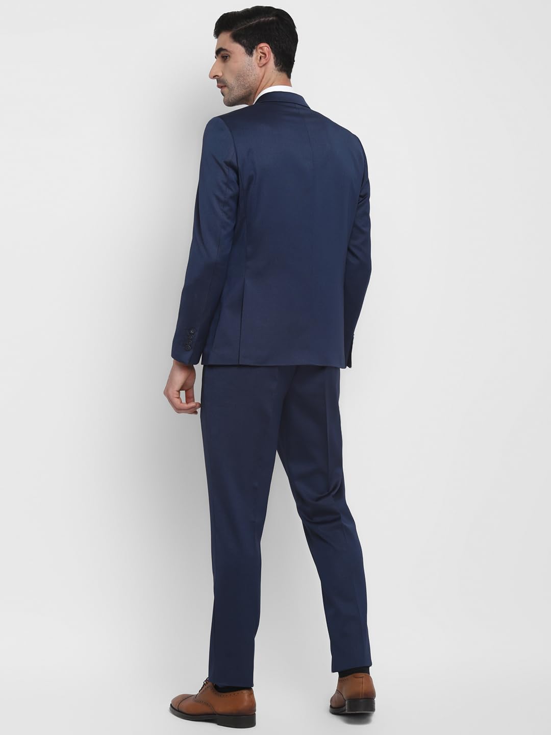 Turtle Men 100% Cotton Dobby Print Full Sleeve Two Piece Blue Party Suit - Image 2 thumbnail