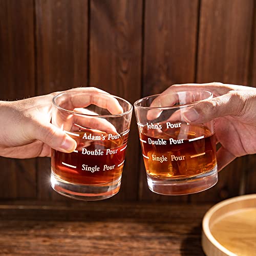 callie Personalized Pour Line Whiskey Glass Gifts, Custom Funny Engraved Rocks Bourbon Glass Gift for Men, Dad, Husband,10 oz - Thumbnail 5
