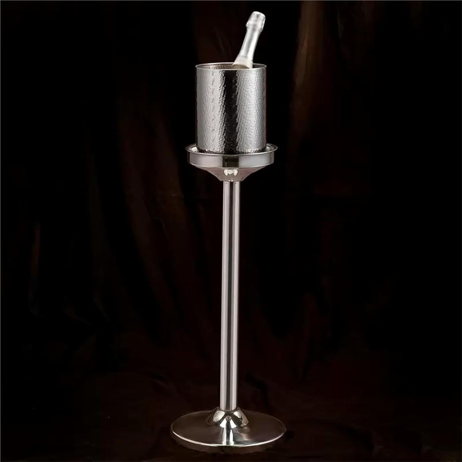 Ice Bucket with Stand， Large Stainless Steel Floor Standing Ice Cooler Bucket for Beer Wine Chiller Outdoor or Indoor Use(Gold)