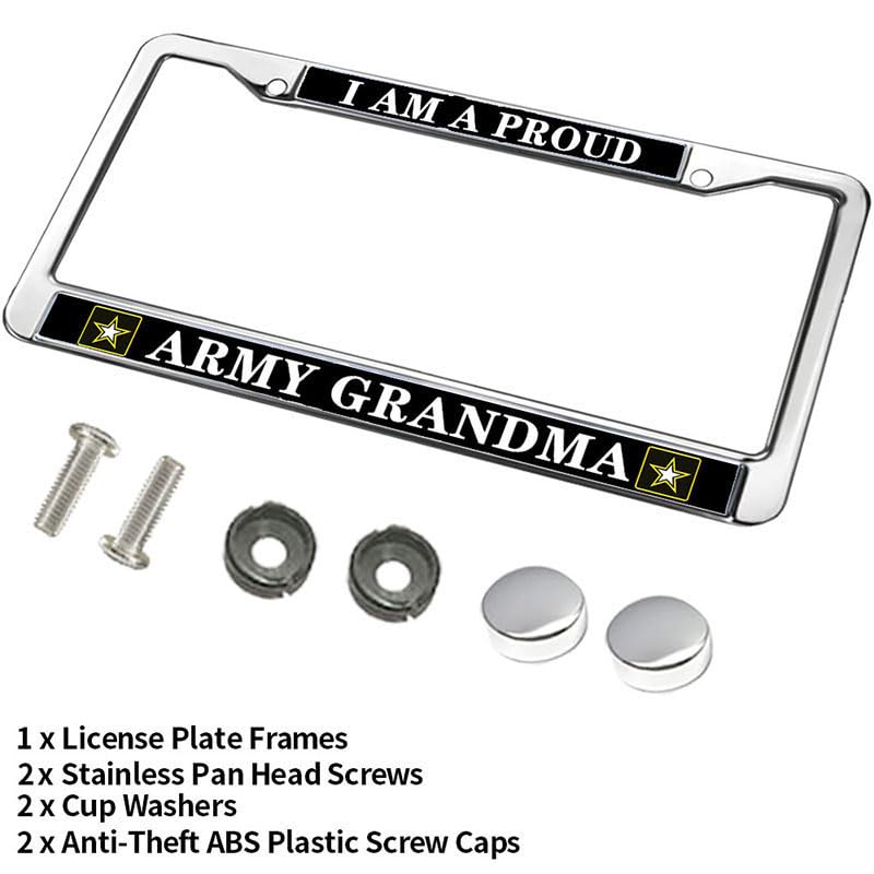 Image of Proud Military Grandma License Plate Frame - Military Grandparent Car Accessory