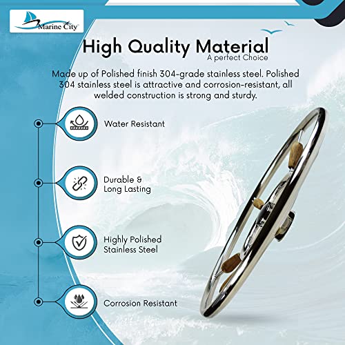 Marine City 304 Grade Stainless Steel 6 Spokes Attractive Steering Wheel 24 Inches Diameter For Marines – Boats – Yachts (Pack Of 1) #TOP2