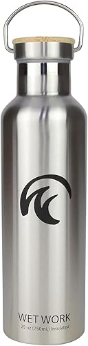 Miniatura 9 de Wet Work Botella de agua de acero inoxidable para bebidas frías y calientes, termo aislado de doble pared para agua, refrescos, café, té con boca