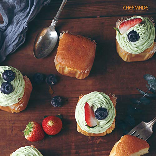 Chefmade Brownie Cake Pan, 12-Cavity Non-Stick Square Muffin Pan Blondie Bakeware For Oven Baking (Champagne Gold) #TOP3