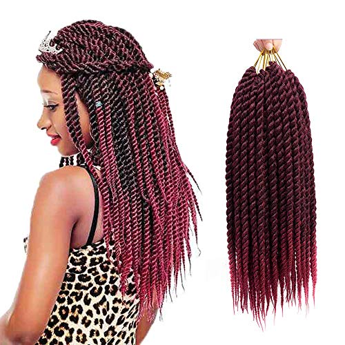 UNA 6packs Senegalese Twist Crochet Hair Short Braids Small Havana Mambo Twist Crochet Braiding Hair Senegalese Twists Hairstyles For Black Women 22strands/pack (12inch,Tbug)