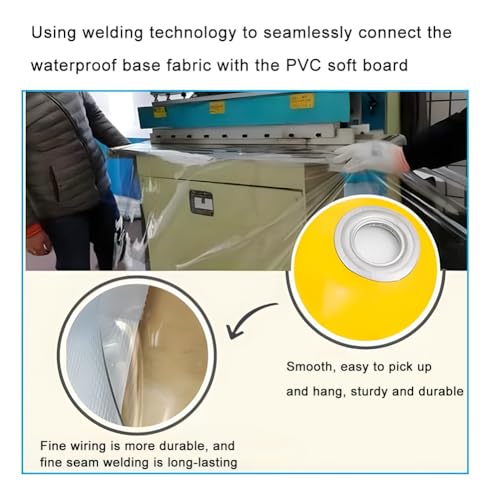 Panneaux de séparation industriels en vinyle imperméable 2,8 x 2,4 m avec œillets