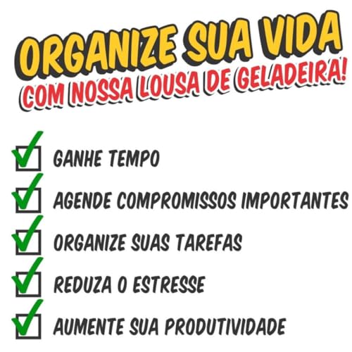 Lousa planner ima magnetico para geladeira planejamento mensal e semanal