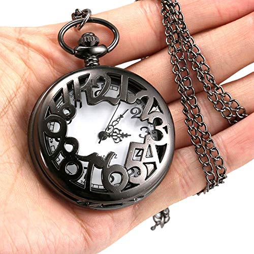 Relogio De Bolso Masculino Feminino Relógio de Bolso Quartzo Numerais Ocos Caixa Esculpida com Corre