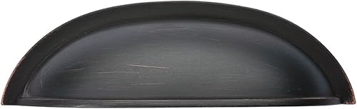 Miniatura 3 de Hickory Hardware P3077-SS Williamsburg - Tirador para taza de gabinete, 3 pulgadas, acero inoxidable