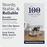 MidWest Homes for Pets Dwudrzwiowa składana skrzynia dla psów iCrate z przegrodą, szczelna taca i bezpieczne zatrzaski, budka z drutu metalowego dla ras M-L, przenośna, trwała i łatwa w montażu