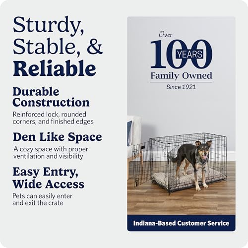 Image of MidWest Homes for Pets 36-Inch iCrate for Medium-Large Breeds, 41-70 lbs, Double Door Folding Dog Crate with Divider Panel, Leak-Proof Tray & Secure Latches, Portable, Durable & Easy to Assemble