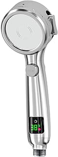 Handheld Bathroom Shower Head Water Saving Showerhead Pressurized Adjustable Spray LED Digital Temperature Display