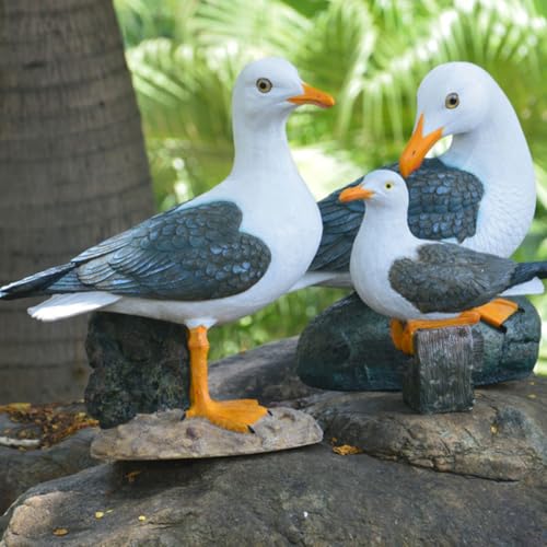 Goéland méditerranéen en résine déco extérieure statue oiseau chic - 8