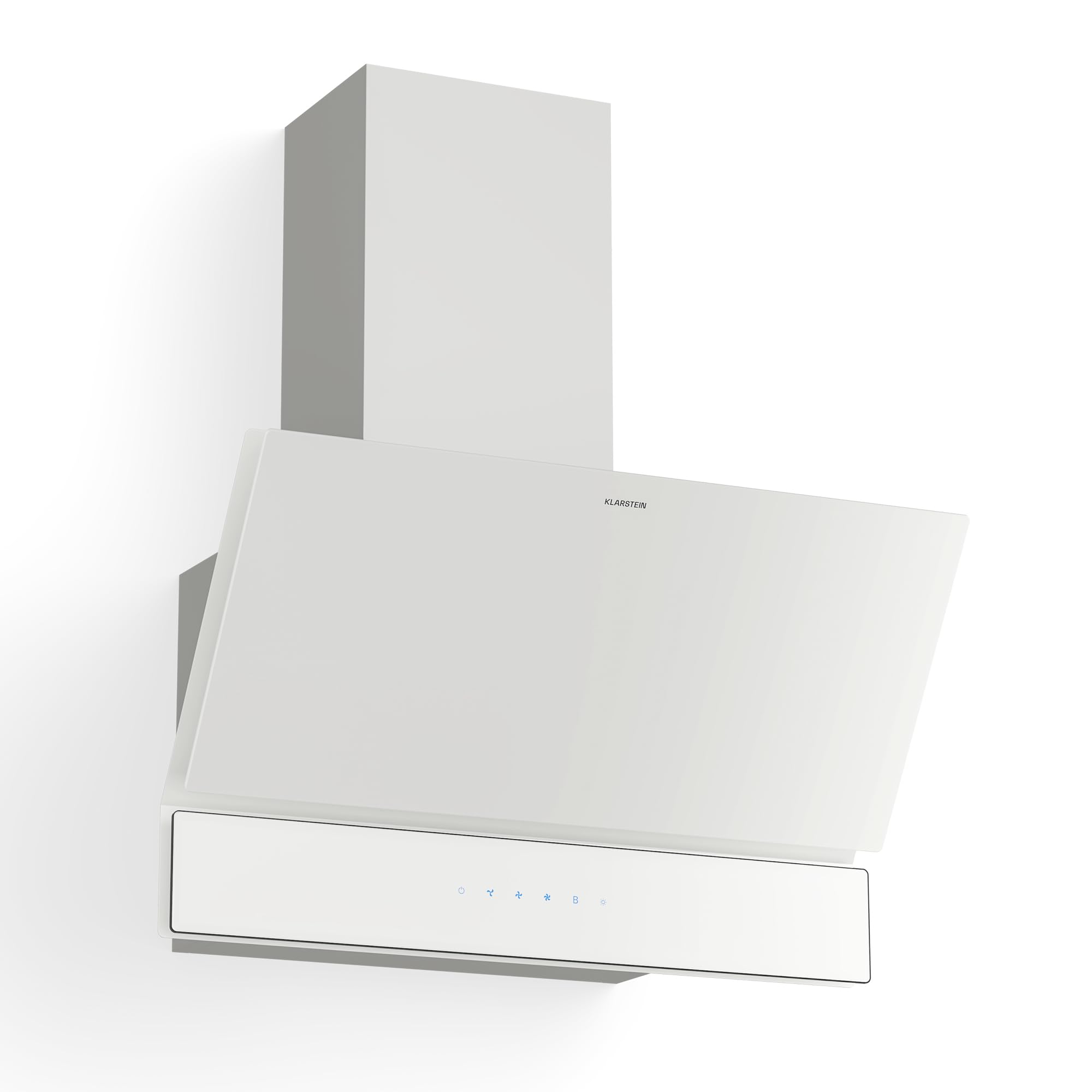 Klarstein Velaire Campana Extractora 60 cm - 820 m³/h, Eficiencia A++, LED, Táctil, 3 Velocidades + Boost, Filtro Aluminio & Carbón, Silenciosa, Decorativa, Para Cocina Moderna, Blanco