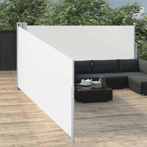 Store latéral extensible crème pour jardin et terrasse ombragée
