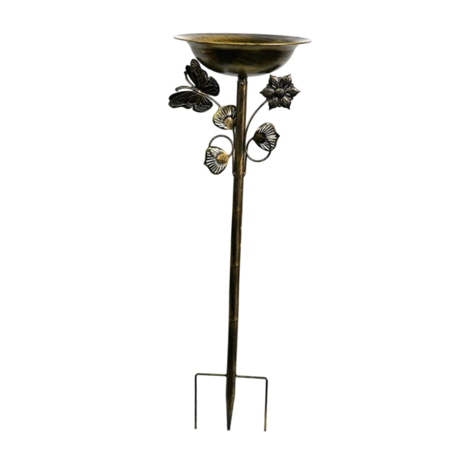 Baignoire autoportante pour oiseaux avec piquet pour extérieur, jardin, cour, balcon, colibri, doré
