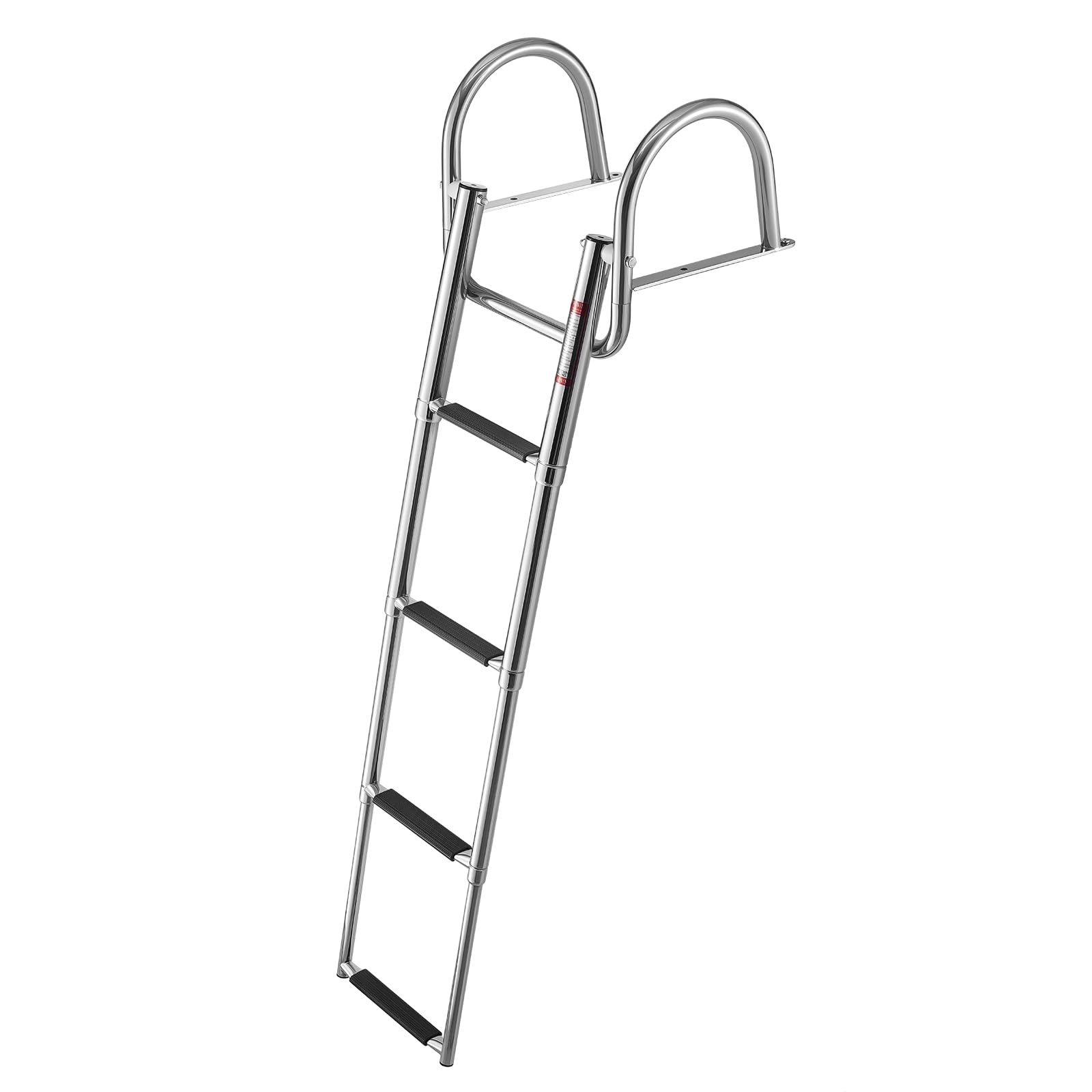 VEVOR Échelle de Bateau 4 Marches en Acier Inoxydable, Échelle de Baignade Pliante et Télescopique avec Mains Courantes pour Bateau Hors-Bord, Yacht et Ponton, Charge 272,16 kg, Marches Antidérapantes