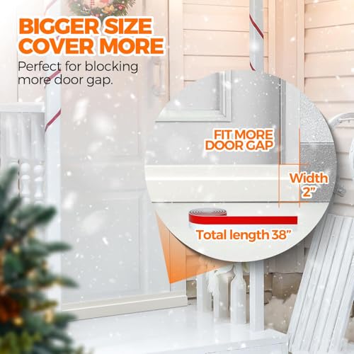 Image of Holikme Door Draft Stopper Weather Stripping Door Seal 38 inch, White