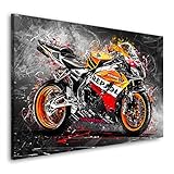 Kunstgestalten24 Leinwandbild Honda CBR1000RR Fireblade Repsol Wandbild Kunstdruck Bar Deko XXL