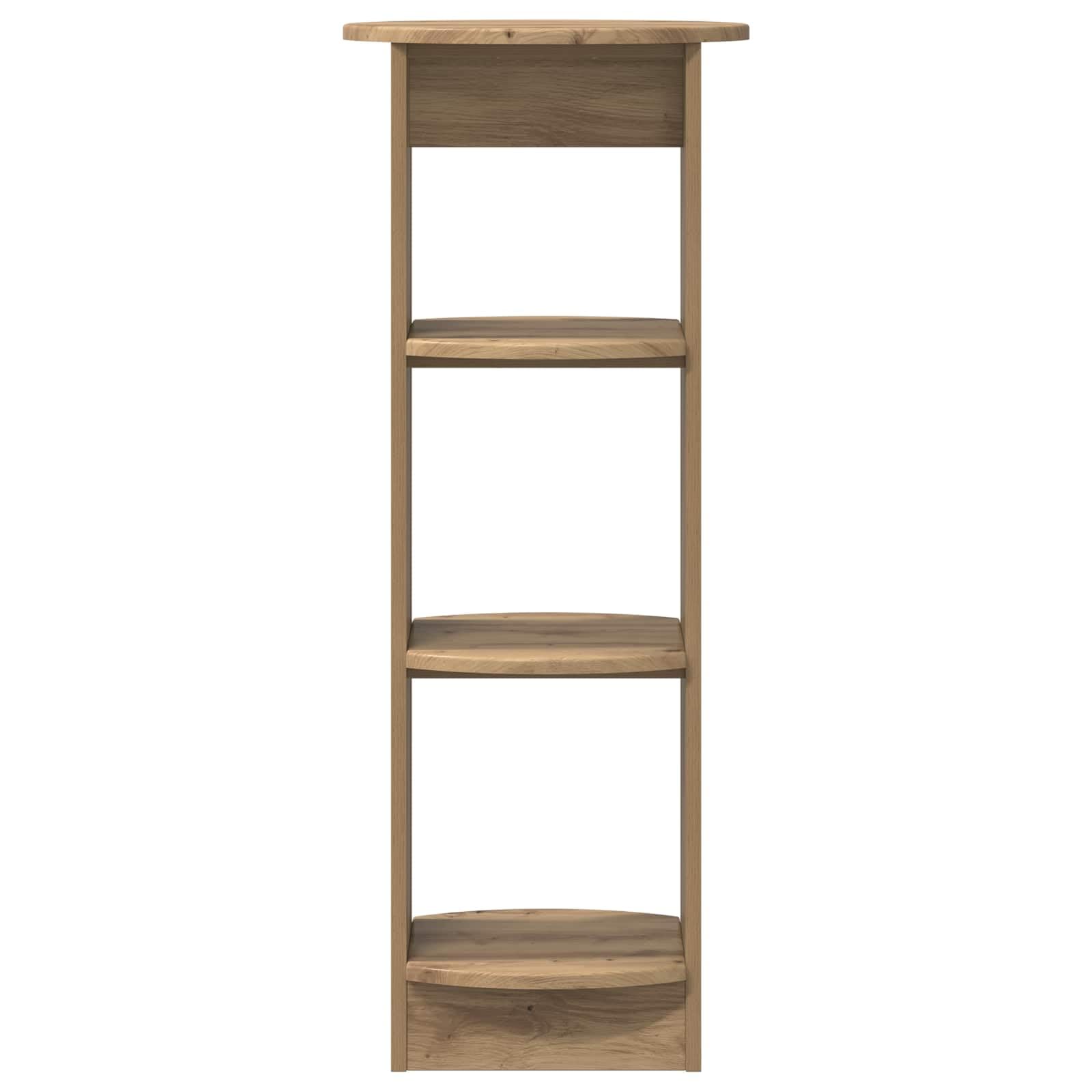 Armario lateral de roble Artisan, 40 x 40 x 100 cm, moderno mueble de baño de madera | Armario auxiliar delgado con 3 estantes para salón, pasillo, comedor