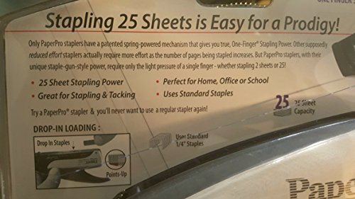 Paperpro Prodigy One-Finger Desktop Stapler, 25 Sheet, Black/Silver (1110) (1, Silv/Blk) #TOP2