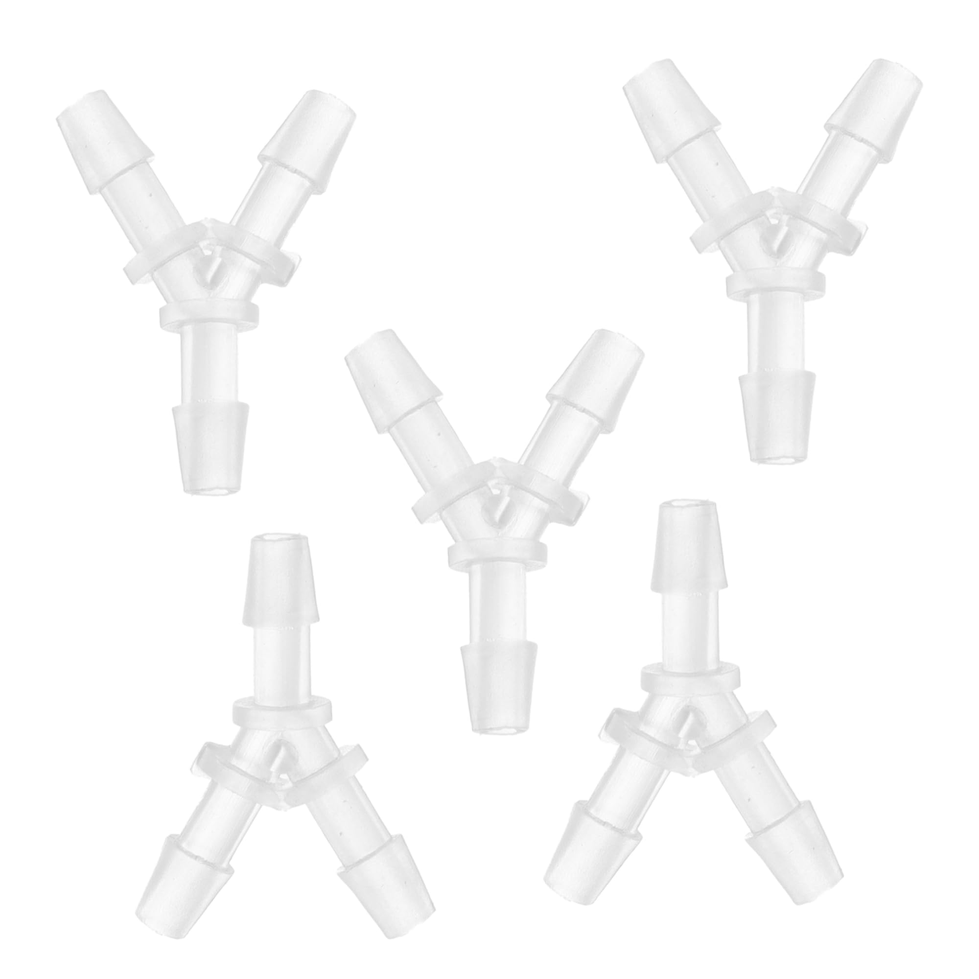 INFINAUTO Automotive Vacuum Tubing Connector, 1/8" Car Y Shaped 3 Way Vacuum Line Fittings Plastic Translucent, 5 Pcs