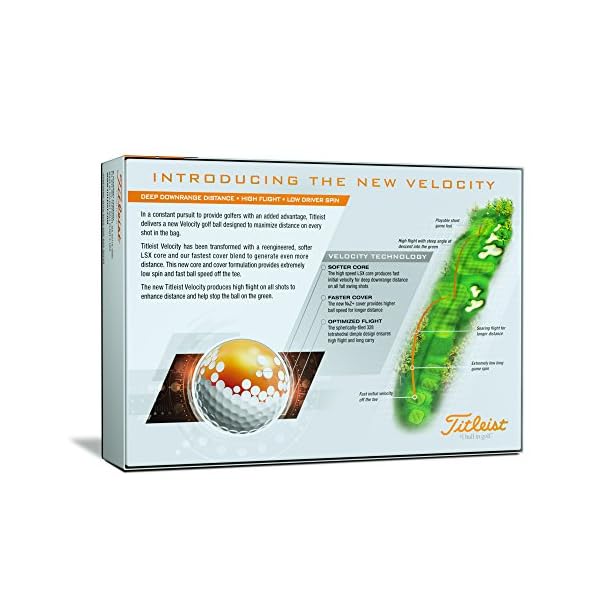 Titleist Velocity Visi Golfball, Herren, Weiß, Einheitsgröße