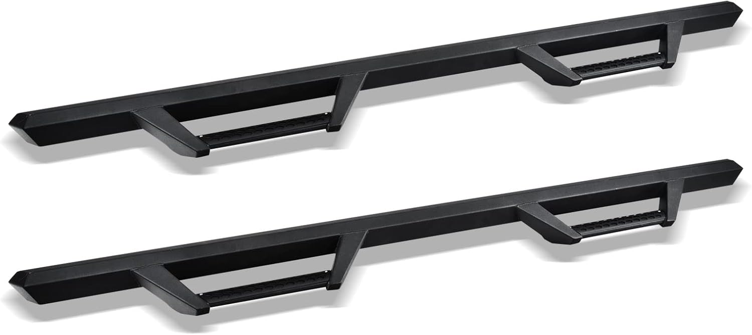 Stehlen 642167818991 Compatible with 2009-2014 Ford F150 SuperCrew (Crew) Cab Hoop Drop Step Side Nerf Bars Rail Running Boards v2 - Matte Black