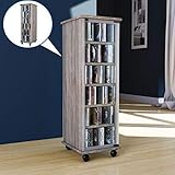 10 variable Einlageböden VCM CD DVD Regal Turm Tower Vitrine Schrank Möbel mit Rollen Drehbar Farbwahl 98 x 31 x 35 cm \
